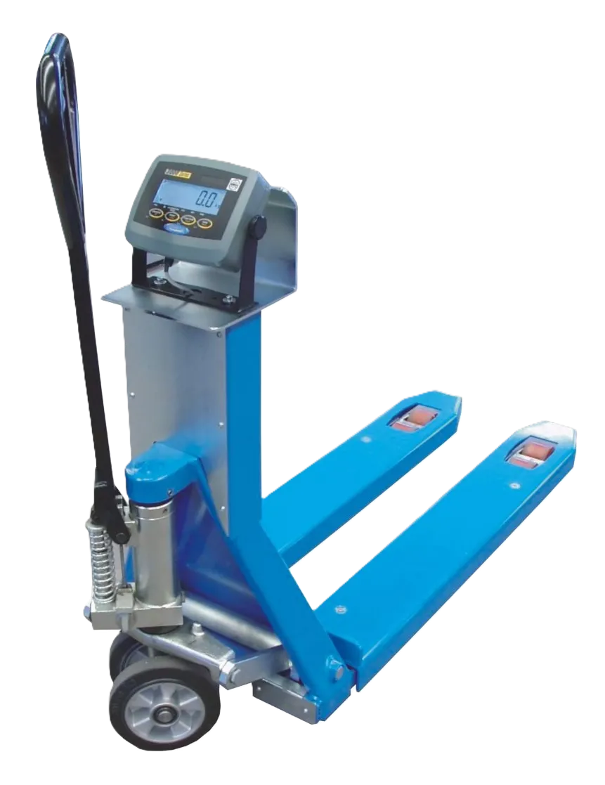 Transpallet pesatore con struttura verniciata e terminale in ABS